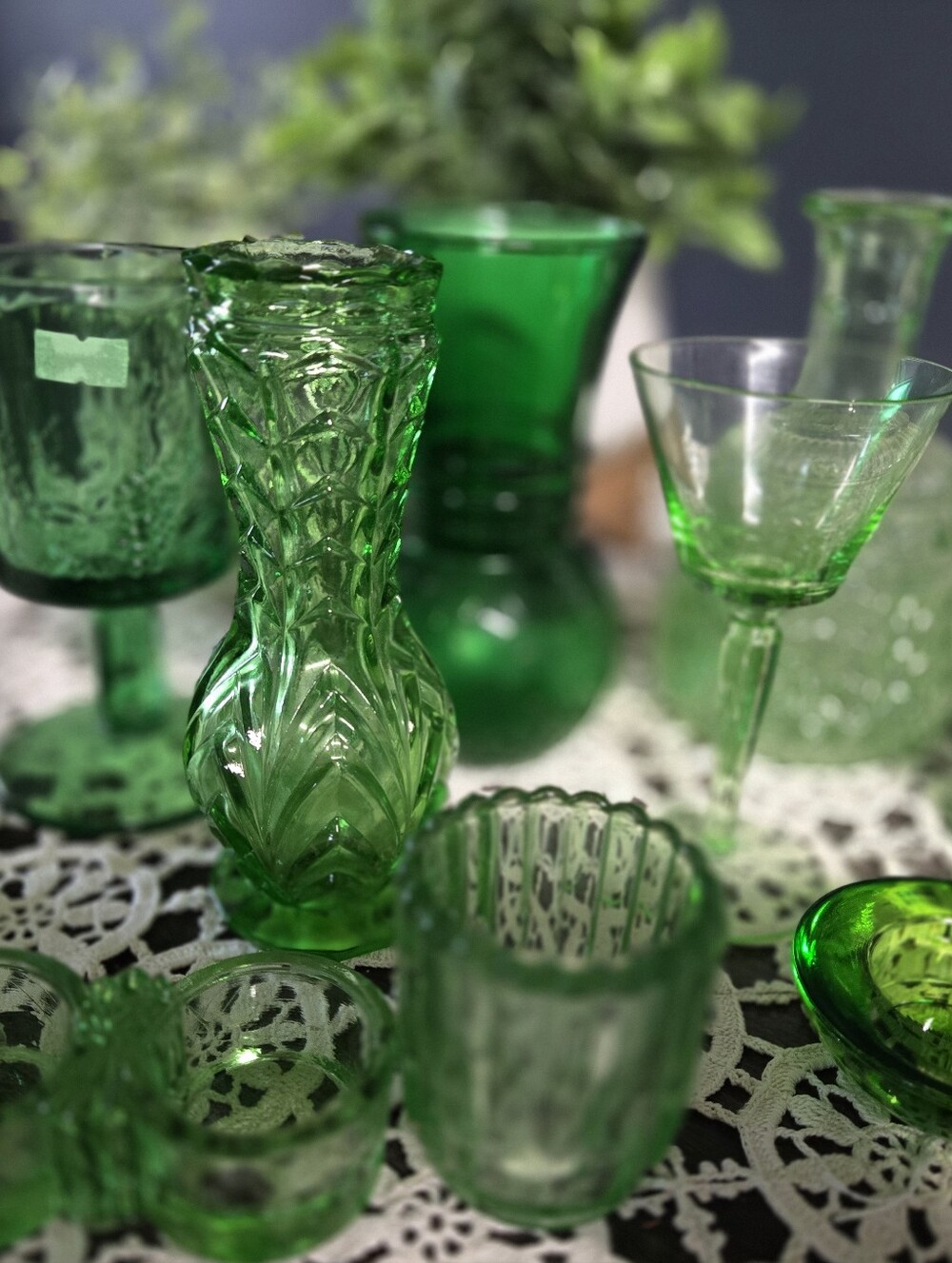 Green Glass Collection – 10+ Piece Mixed Lot